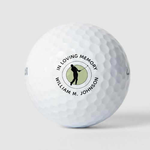 In Loving Memory Golfer Name Remembrance Memorial Golf Balls