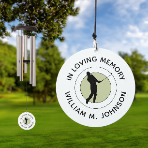 In Loving Memory Golfer Name Remembrance Memorial Wind Chime