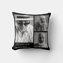 In Loving Memory Grandpa Funeral Memorial heart Throw Pillow