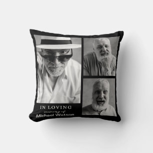 In Loving Memory Grandpa Funeral Memorial heart Throw Pillow