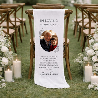 In Loving Memory Grandparent Wedding Memorial Short Table Runner
