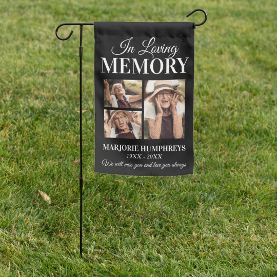 In Loving Memory Grave Stone Garden Flag | Zazzle.com