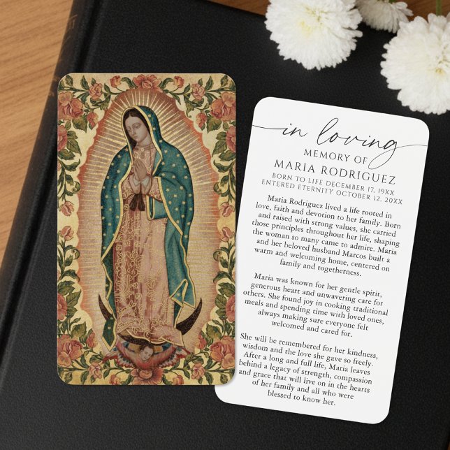 In Loving Memory Guadalupe Funeral Prayer Cards (Creator Uploaded)
