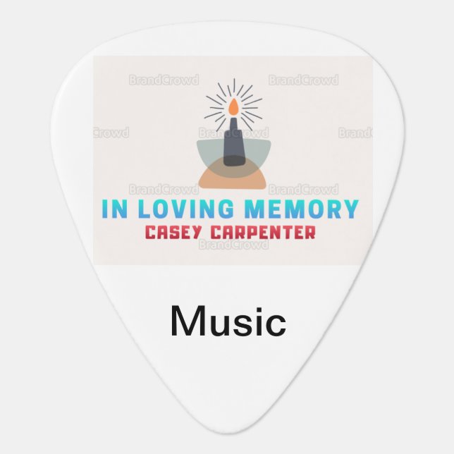 In loving memory guitar pick (Front)