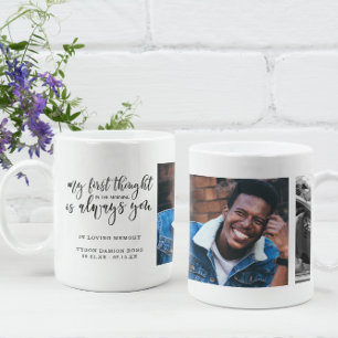 In Loving Memory Hand Lettered Two Photo Collage Coffee Mug