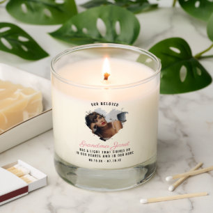 In Loving Memory   Heart Frame Photo Funeral  Scented Candle