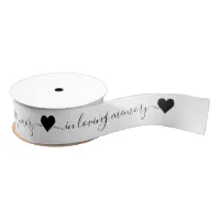 In Loving Memory Heart Grosgrain Ribbon