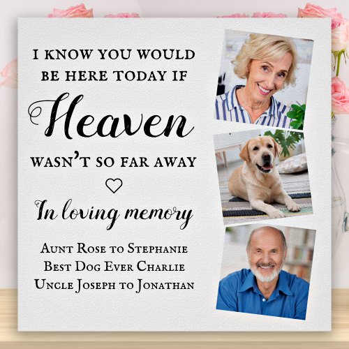 In Loving Memory Heaven Memorial 3 Picture Wedding Foam Board