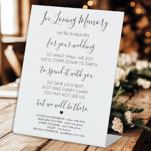 In Loving Memory Heaven Poem Wedding Memorial Pedestal Sign