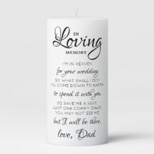 In Loving Memory Heaven Poem Wedding Memorial Pillar Candle
