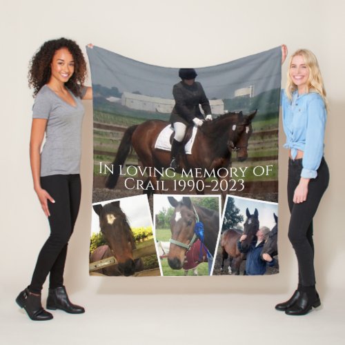 In loving memory horse four photo collage  fleece blanket