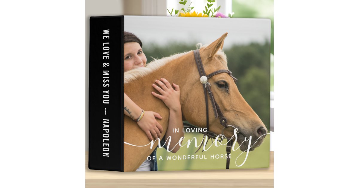 In Loving Memory Horse Memorial Photo Album 3 Ring Binder | Zazzle