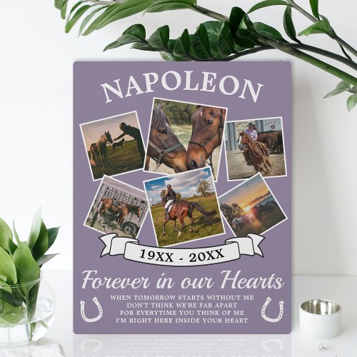 In Loving Memory Horse Purple Plaque