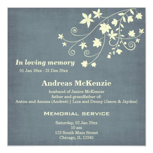 In Loving Memory Invitation | Zazzle