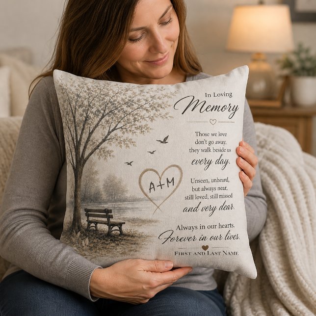In Loving Memory Keepsake Design Throw Pillow (Creator Uploaded)