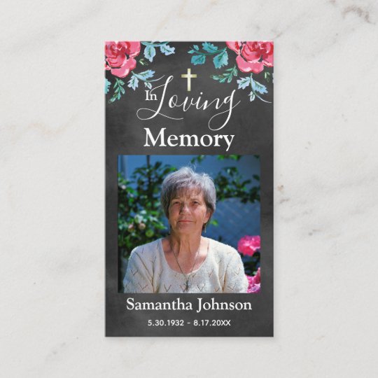 In Loving Memory Keepsake Photo Business Card
