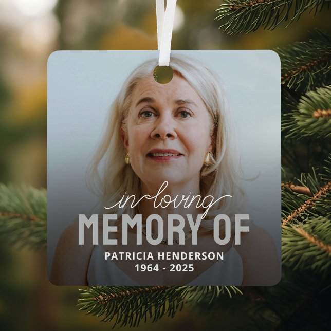 In Loving Memory Keepsake Photo Christmas Metal Ornament (Creator Uploaded)