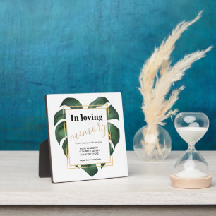 In loving memory Leaf wedding sign Tabletop Plaque