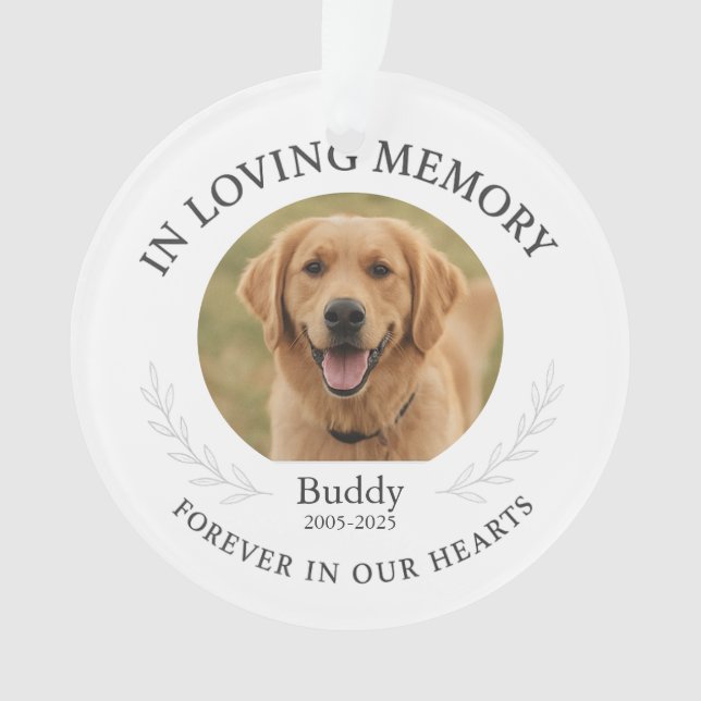 In Loving Memory Loss Sympathy Keepsake Ornament (Front)