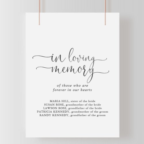 In Loving Memory Love Fancy Script Sign