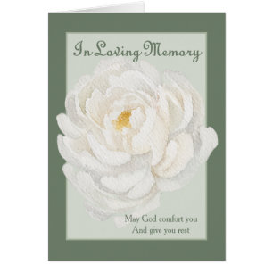 In Loving Memory Mass Offering Sympathy - Peony Cards