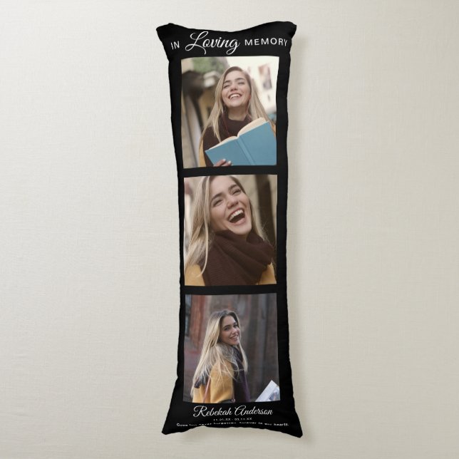 In Loving Memory Memorial 3 Photo  Body Pillow (Front Vertical)
