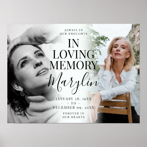 In Loving Memory Memorial Before  After Photo Poster