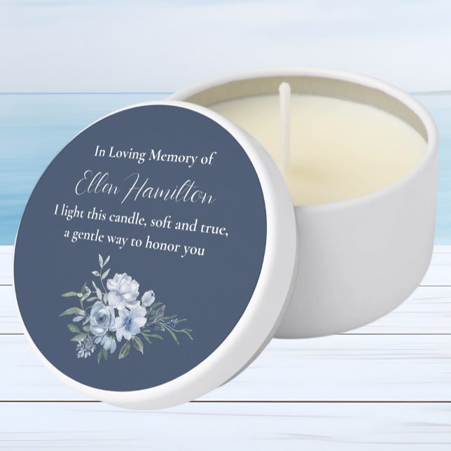 In Loving Memory Memorial Blue Mini Candle Favors (Creator Uploaded)