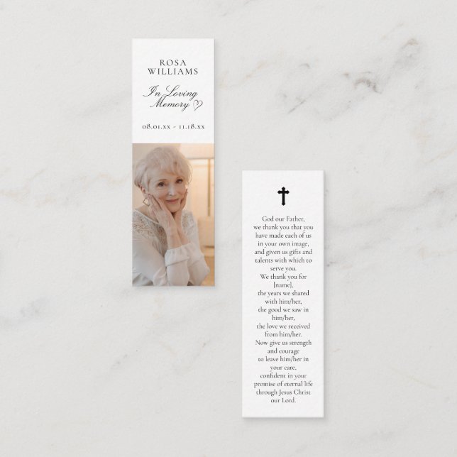 In Loving Memory Memorial Bookmark Card (Front/Back)
