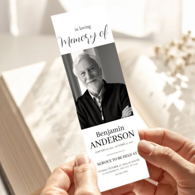 In Loving Memory Memorial Elegant Funeral Photo Bookmarks (In Loving Memory Memorial Elegant Funeral Photo Bookmarks, Funeral Favors, Sympathy Gift)