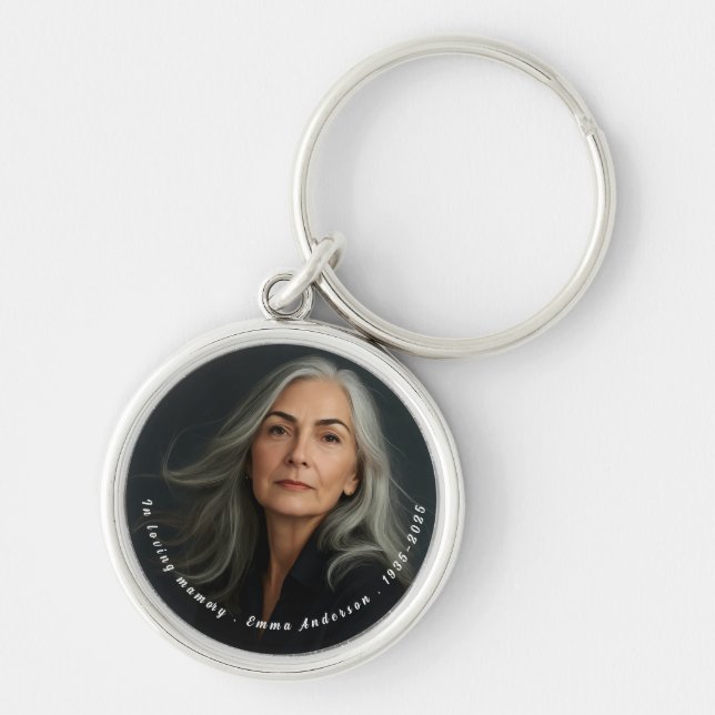 In Loving Memory Memorial Funeral Gift  Keychain (Front)