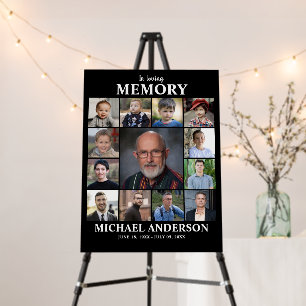 In Loving Memory Memorial Funeral Photo Collage Foam Board