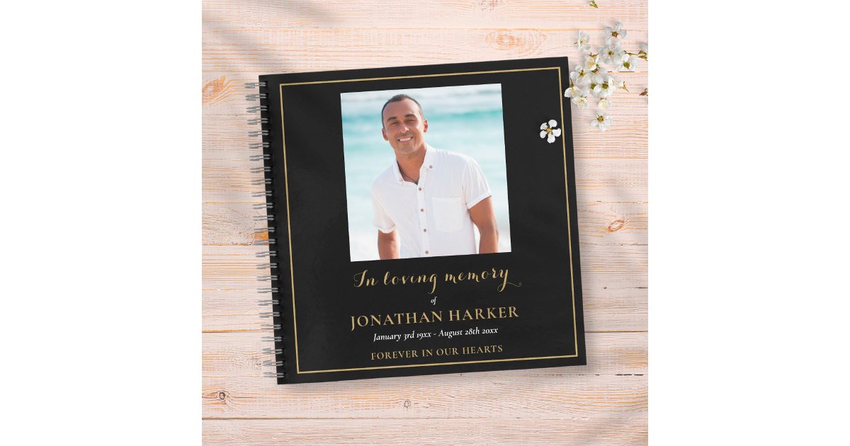 In Loving Memory Memorial Funeral Photo Guest Book | Zazzle