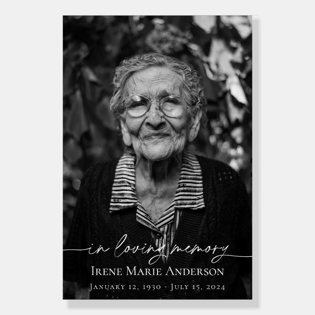 In Loving Memory Memorial Funeral Tribute Foam Board (Front)