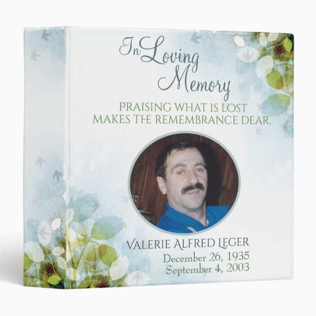 In Loving Memory Memorial Keepsake 3 Ring Binder (Front/Spine)