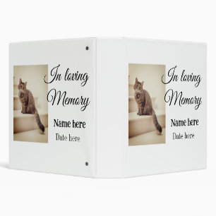In loving memory memorial keepsake add pet name 3 ring binder