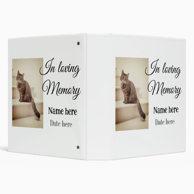 In loving memory memorial keepsake add pet name 3 ring binder (Background)