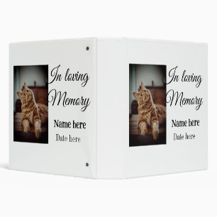 In loving memory memorial keepsake add pet name 3 ring binder