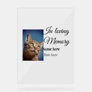 In loving memory memorial keepsake add pet name acrylic sign