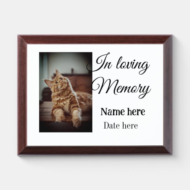 In loving memory memorial keepsake add pet name award plaque (Horizontal)