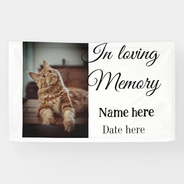 In loving memory memorial keepsake add pet name banner (Horizontal)