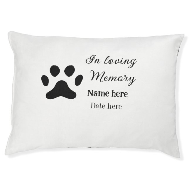 In loving memory memorial keepsake add pet name bed (Front)