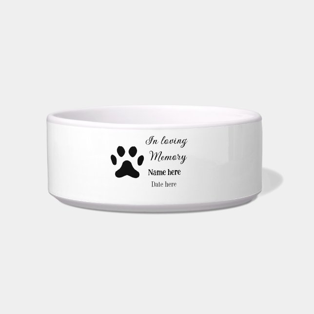 In loving memory memorial keepsake add pet name bowl (Front)