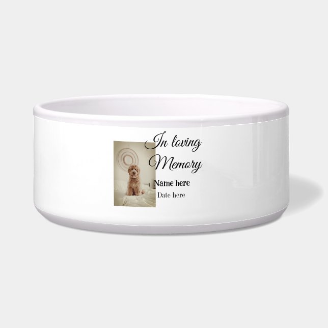 In loving memory memorial keepsake add pet name bowl (Front)