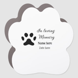 In loving memory memorial keepsake add pet name car magnet