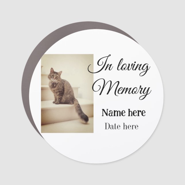 In loving memory memorial keepsake add pet name car magnet (Front)