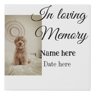 In loving memory memorial keepsake add pet name faux canvas print