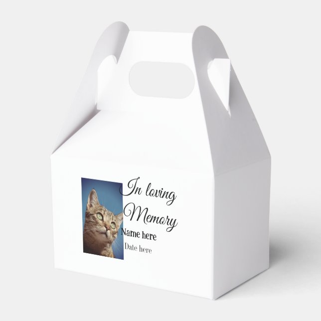 In loving memory memorial keepsake add pet name favor boxes (Front Side)