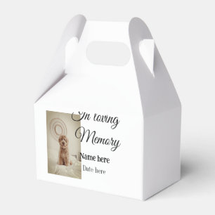 In loving memory memorial keepsake add pet name favor boxes