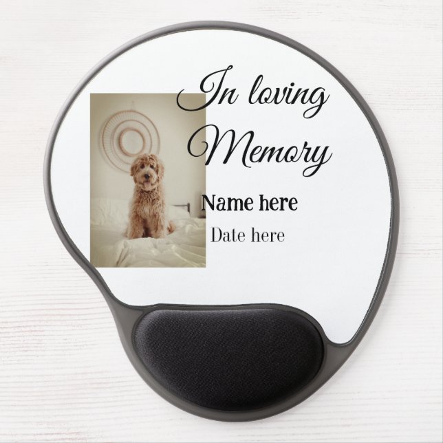 In loving memory memorial keepsake add pet name gel mouse pad (Front)